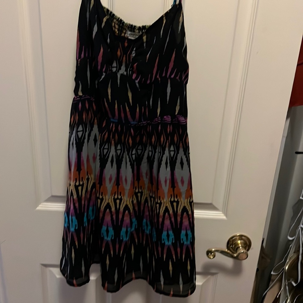 Mini Tank Top dress black pink grey Aztec design